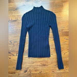 Abercrombie and fitch ribbed Long Sleeve turtleneck Top Navy xs